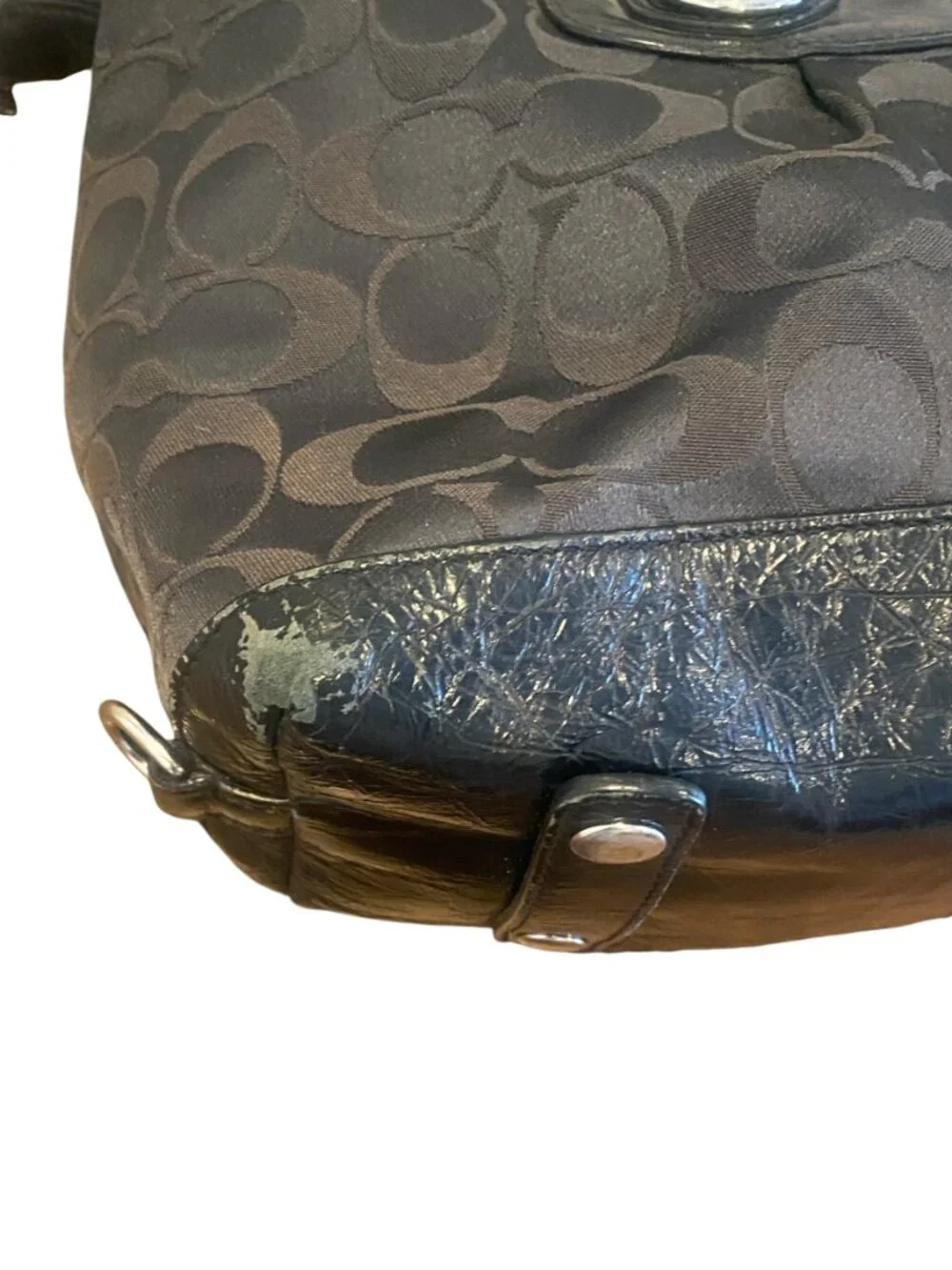 Coach Ashley Signature Purse Black 152Q
